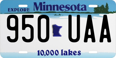 MN license plate 950UAA