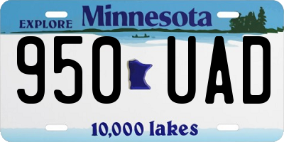 MN license plate 950UAD