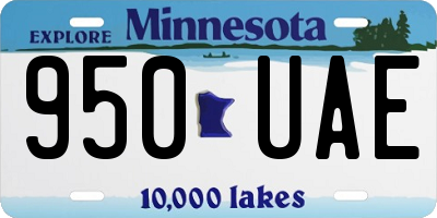 MN license plate 950UAE