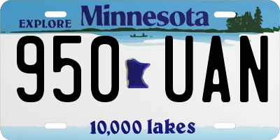 MN license plate 950UAN