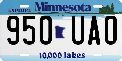 MN license plate 950UAO