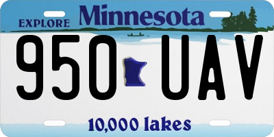 MN license plate 950UAV