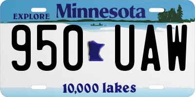 MN license plate 950UAW