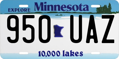 MN license plate 950UAZ