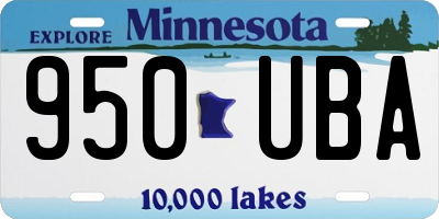 MN license plate 950UBA