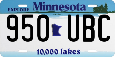 MN license plate 950UBC