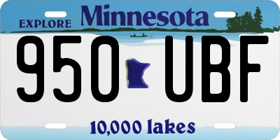 MN license plate 950UBF
