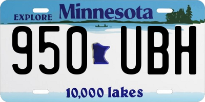 MN license plate 950UBH