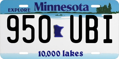 MN license plate 950UBI