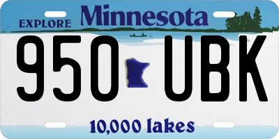 MN license plate 950UBK
