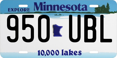 MN license plate 950UBL