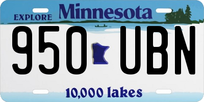 MN license plate 950UBN