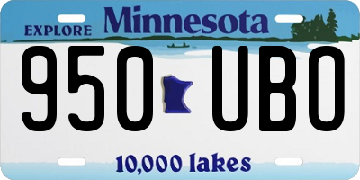 MN license plate 950UBO