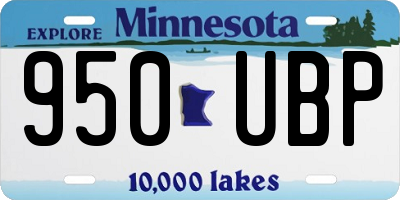 MN license plate 950UBP