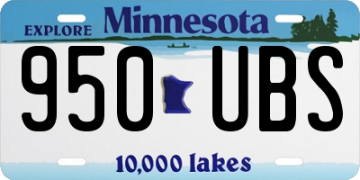 MN license plate 950UBS