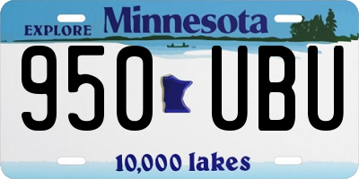 MN license plate 950UBU