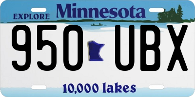 MN license plate 950UBX