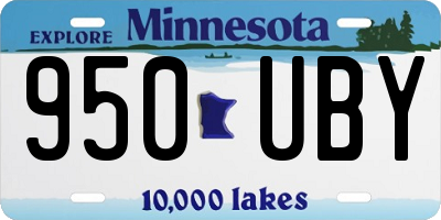 MN license plate 950UBY