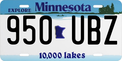 MN license plate 950UBZ