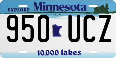 MN license plate 950UCZ