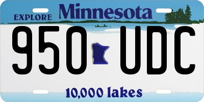 MN license plate 950UDC