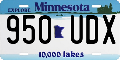 MN license plate 950UDX