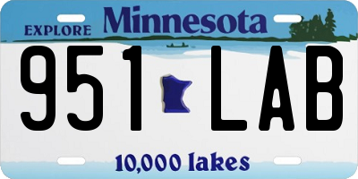 MN license plate 951LAB