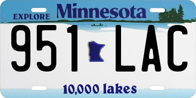 MN license plate 951LAC