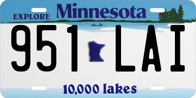 MN license plate 951LAI