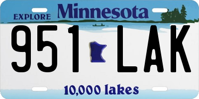 MN license plate 951LAK