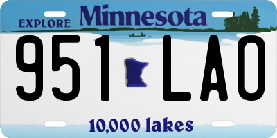 MN license plate 951LAO