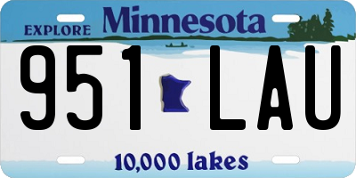 MN license plate 951LAU