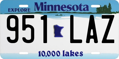MN license plate 951LAZ