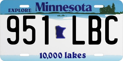 MN license plate 951LBC