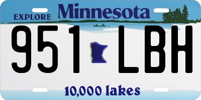 MN license plate 951LBH
