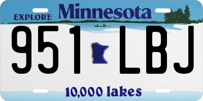 MN license plate 951LBJ