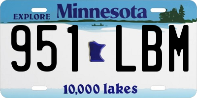 MN license plate 951LBM