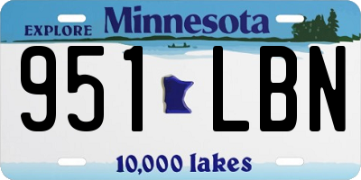 MN license plate 951LBN