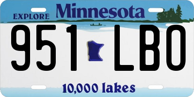 MN license plate 951LBO