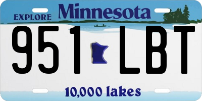 MN license plate 951LBT