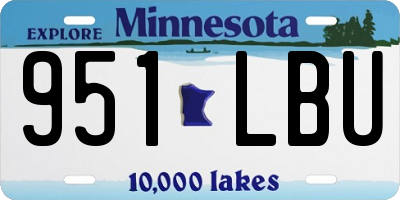 MN license plate 951LBU