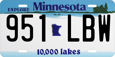 MN license plate 951LBW