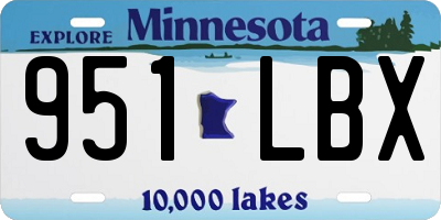 MN license plate 951LBX