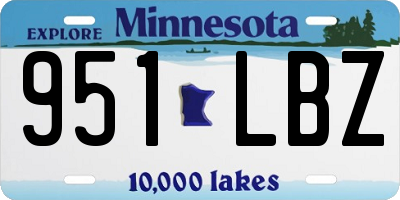 MN license plate 951LBZ