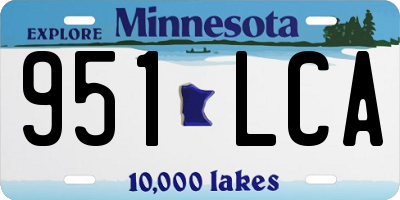 MN license plate 951LCA
