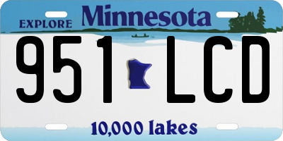 MN license plate 951LCD
