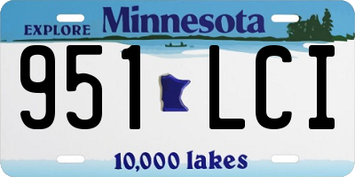 MN license plate 951LCI