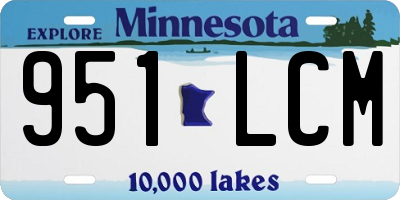 MN license plate 951LCM