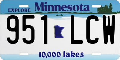 MN license plate 951LCW
