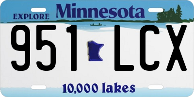 MN license plate 951LCX